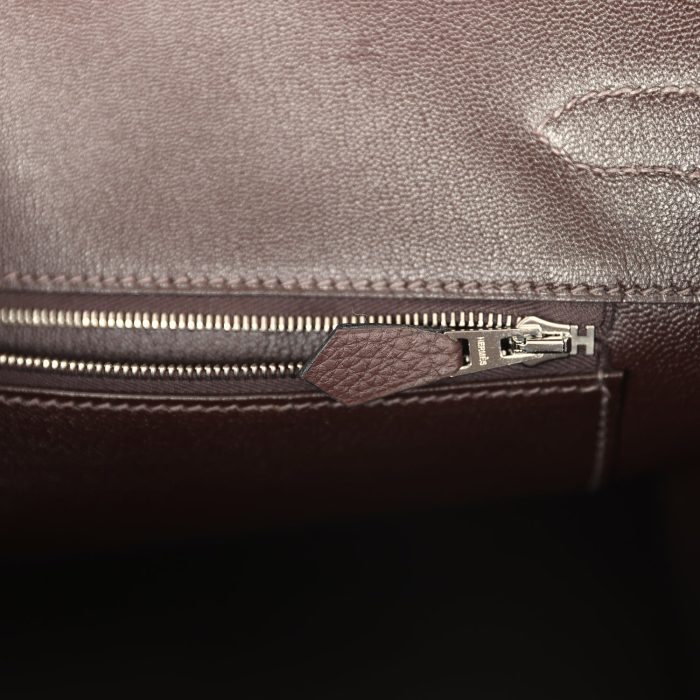 Handmade Bag HB 35 Chocolate Togo Palladium Hardware - 图片 8
