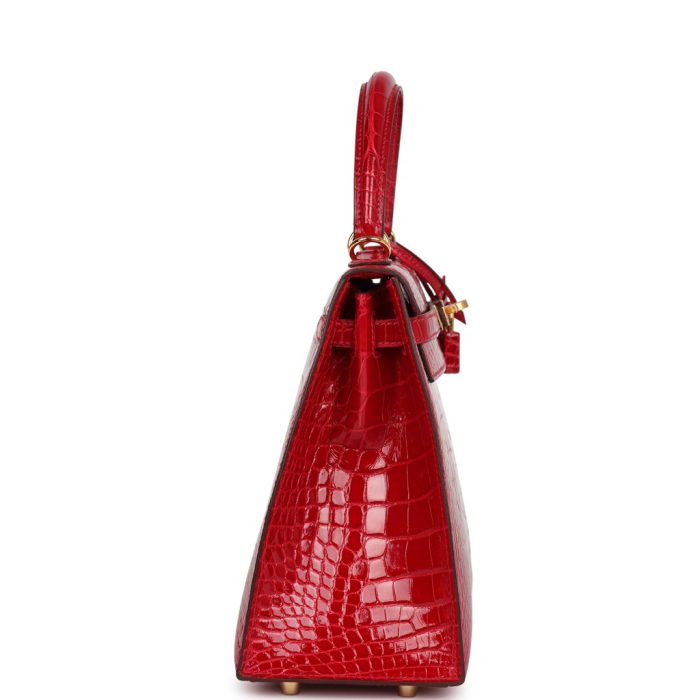 Handmade HKS 25 Braise Shiny Alligator Mississippiensis Gold Hardware - 图片 3