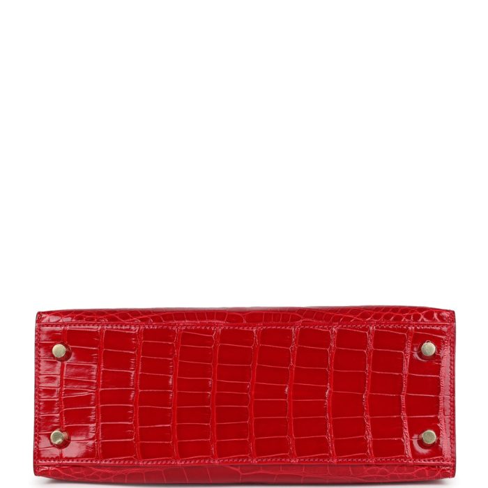 Handmade HKS 25 Braise Shiny Alligator Mississippiensis Gold Hardware - 图片 5