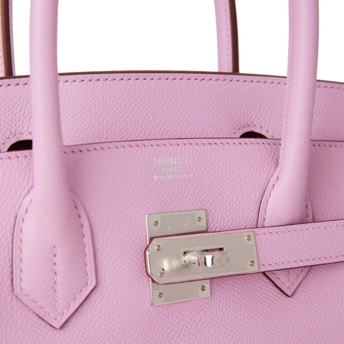 Handmade Bag HB 30 Mauve Sylvestre Epsom Palladium Hardware - 图片 6