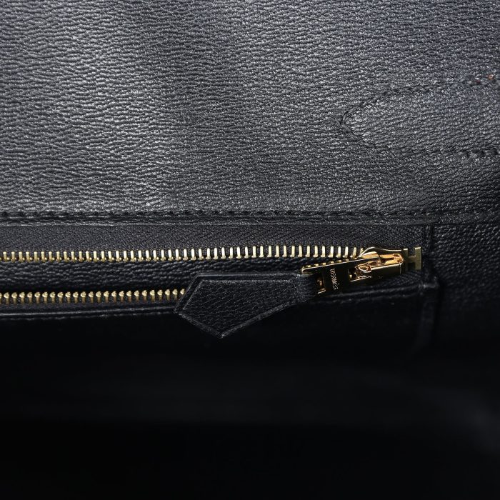 Handmade Bag HB 30 Black Shiny Porosus Crocodile Gold Hardware - 图片 8