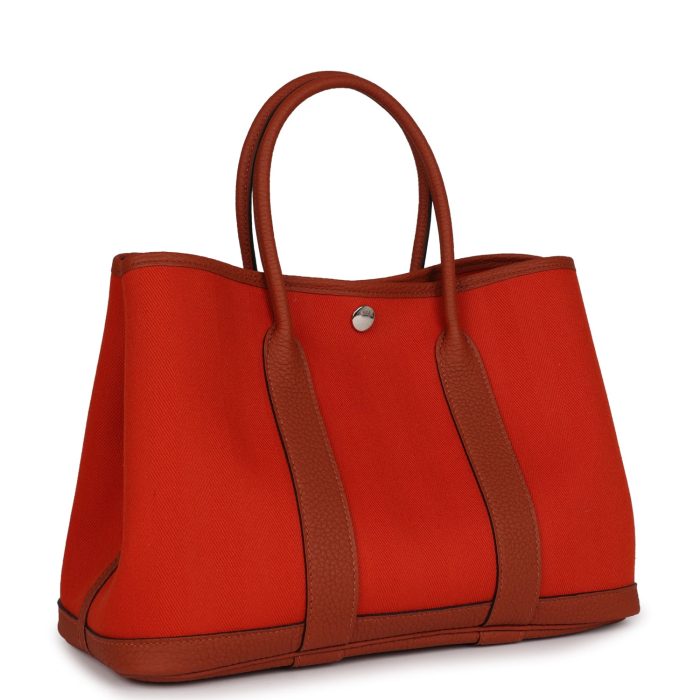 Handmade Bag HGP 30 Terre Battue and Cuivre Toile Canvas and Negonda Palladium Hardware - 图片 2