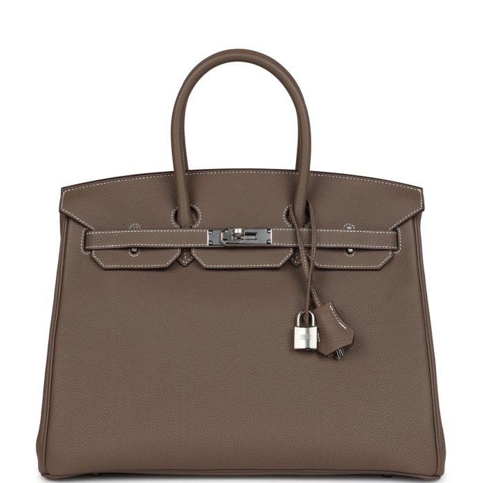 Handmade Bag HB 35 Etoupe Togo Palladium Hardware