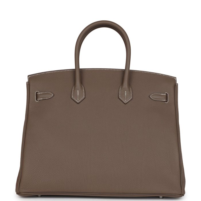 Handmade Bag HB 35 Etoupe Togo Palladium Hardware - 图片 4