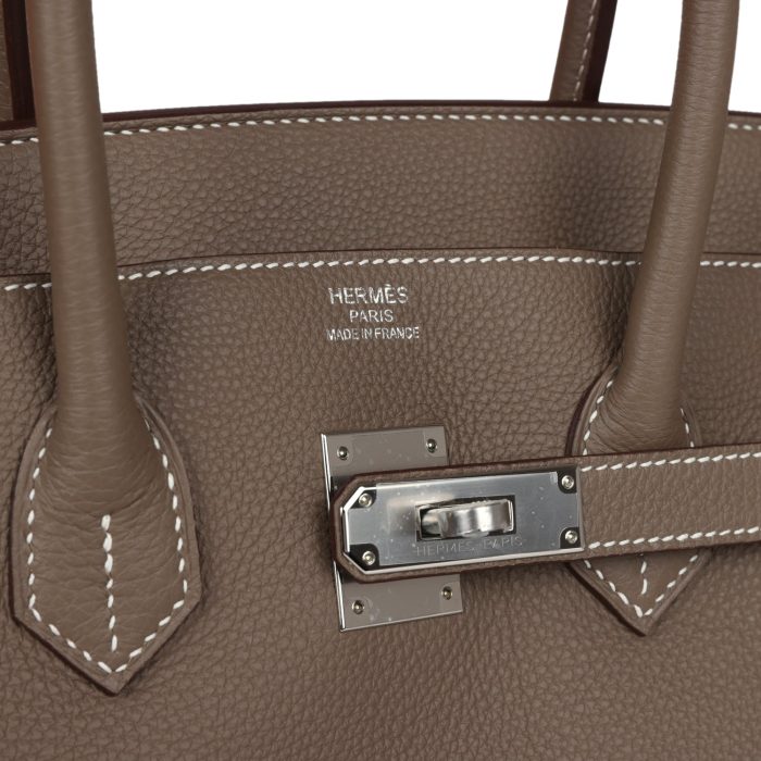 Handmade Bag HB 35 Etoupe Togo Palladium Hardware - 图片 6