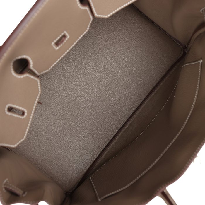 Handmade Bag HB 35 Etoupe Togo Palladium Hardware - 图片 7