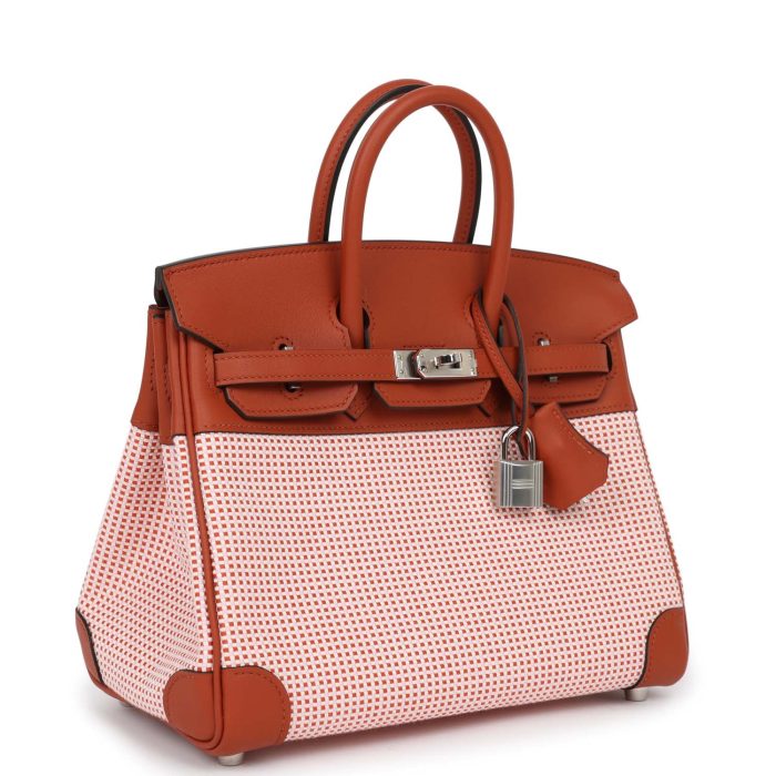 Handmade Bag HQB 25 Sanguine Swift and Toile Palladium Hardware - 图片 2