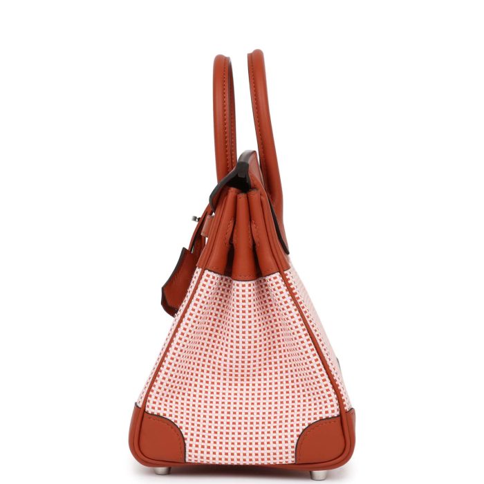 Handmade Bag HQB 25 Sanguine Swift and Toile Palladium Hardware - 图片 3