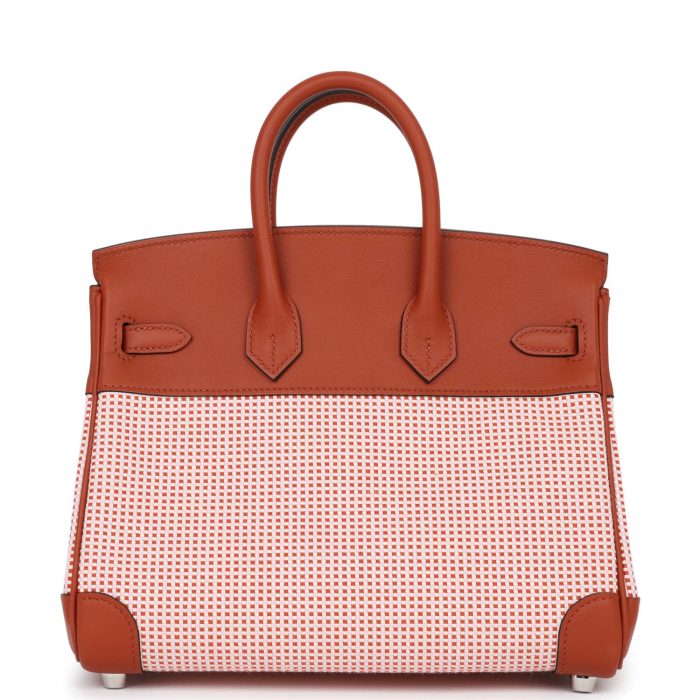 Handmade Bag HQB 25 Sanguine Swift and Toile Palladium Hardware - 图片 4