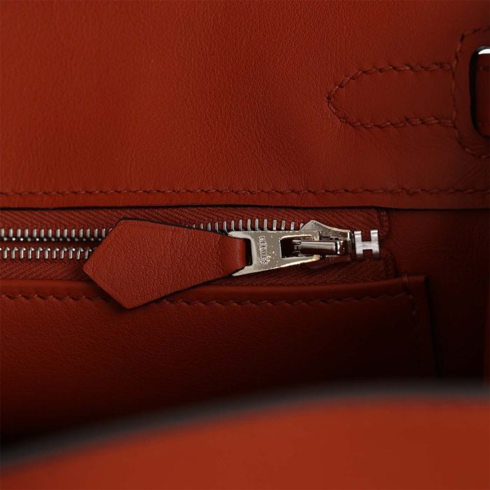 Handmade Bag HQB 25 Sanguine Swift and Toile Palladium Hardware - 图片 7