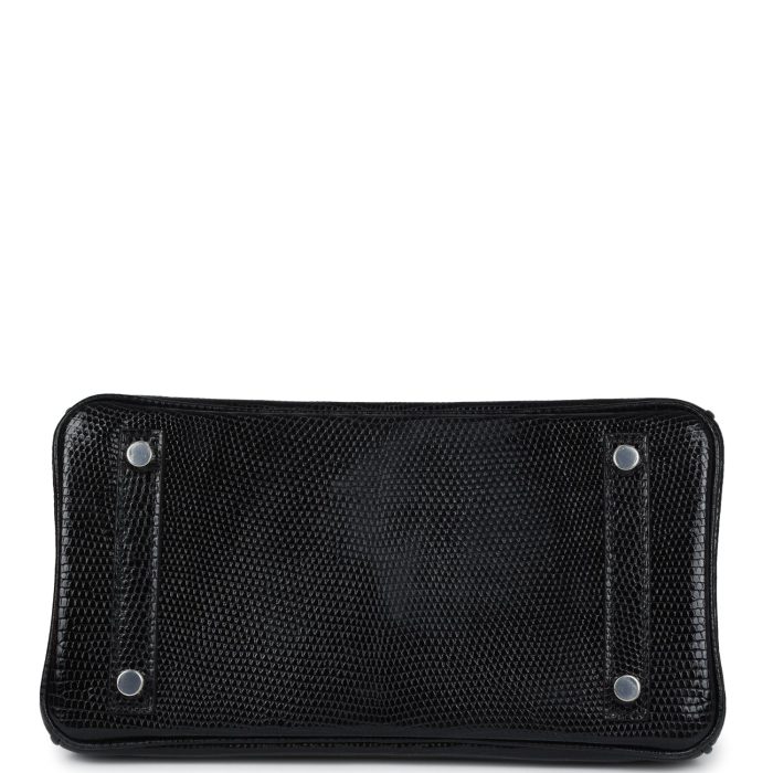 Handmade Bag HB 25 Black Shiny Varanus Niloticus Lizard Palladium Hardware - 图片 5