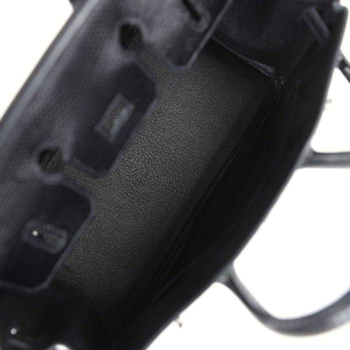 Handmade Bag HB 25 Black Shiny Varanus Niloticus Lizard Palladium Hardware - 图片 7