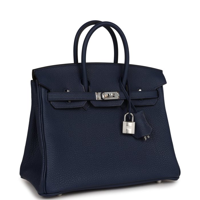 Handmade Bag HB 25 Bleu Navy Togo Palladium Hardware - Image 2