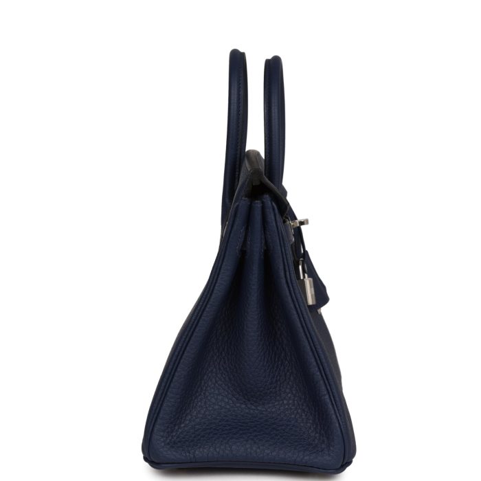 Handmade Bag HB 25 Bleu Navy Togo Palladium Hardware - Image 3