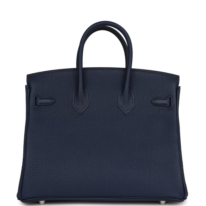 Handmade Bag HB 25 Bleu Navy Togo Palladium Hardware - Image 4