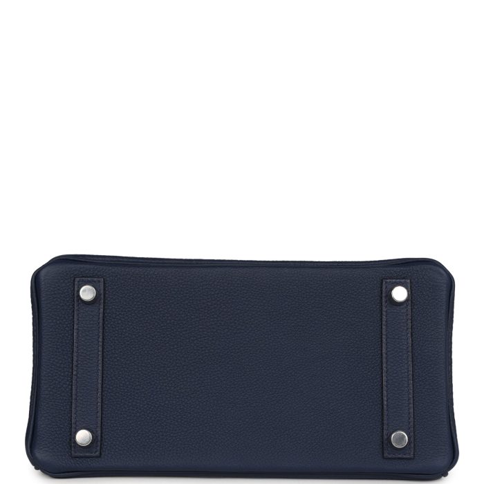 Handmade Bag HB 25 Bleu Navy Togo Palladium Hardware - Image 5