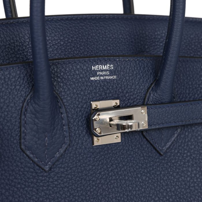 Handmade Bag HB 25 Bleu Navy Togo Palladium Hardware - Image 6