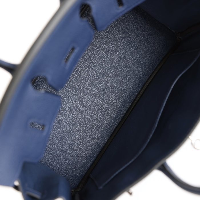 Handmade Bag HB 25 Bleu Navy Togo Palladium Hardware - Image 7