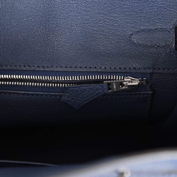 Handmade Bag HB 25 Bleu Navy Togo Palladium Hardware - Image 8