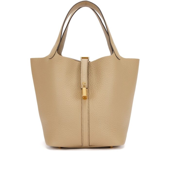 Handmade HPL 22 Beige Marfa Clemence Gold Hardware - 图片 6