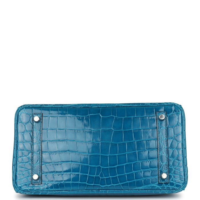 Handmade Bag HB 30 Bleu Izmir Shiny Niloticus Crocodile Palladium Hardware - 图片 5