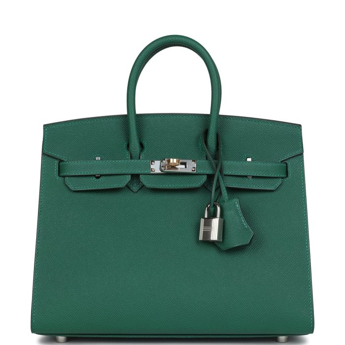 Handmade Bag HB Sellier 25 Vert Moyen Epsom Electrum Hardware