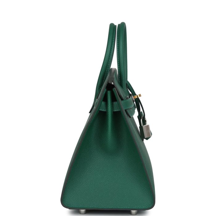 Handmade Bag HB Sellier 25 Vert Moyen Epsom Electrum Hardware - 图片 3
