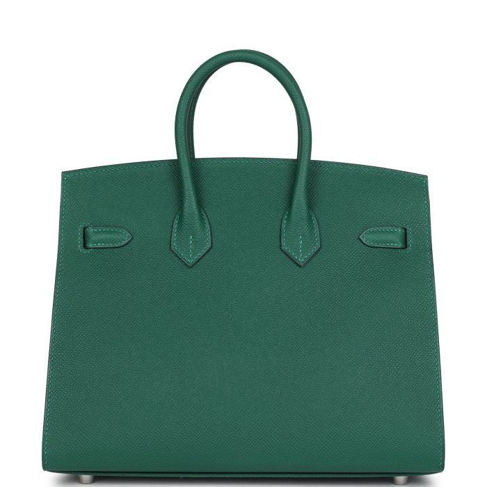 Handmade Bag HB Sellier 25 Vert Moyen Epsom Electrum Hardware - 图片 4