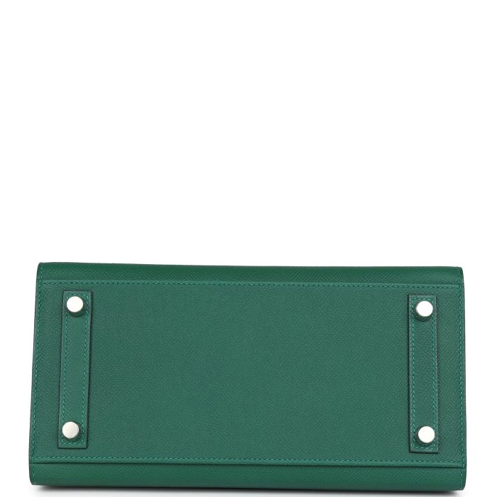 Handmade Bag HB Sellier 25 Vert Moyen Epsom Electrum Hardware - 图片 5