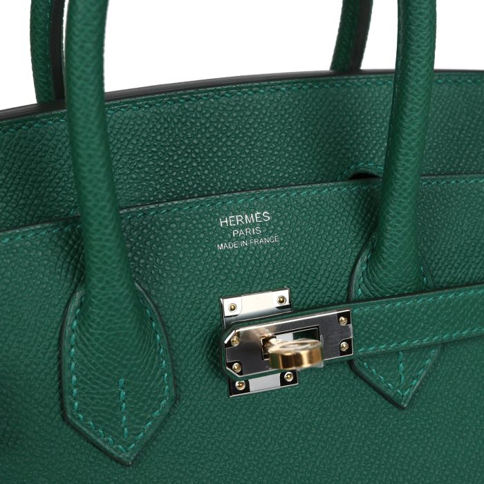 Handmade Bag HB Sellier 25 Vert Moyen Epsom Electrum Hardware - 图片 6